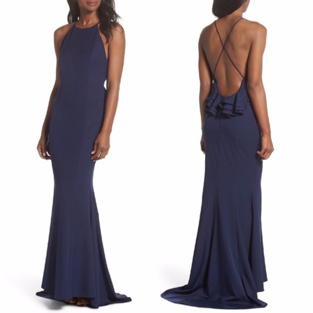 Jarlo Zoe Navy Gown